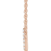 14K Rose 1/8 CTW Natural Diamond Lowercase Initial D 16" Necklace