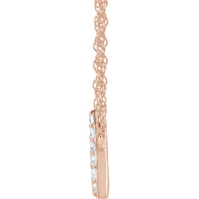 14K Rose 1/8 CTW Natural Diamond Lowercase Initial D 16" Necklace