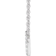 14K White 1/8 CTW Natural Diamond Lowercase Initial D 16" Necklace