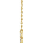 14K Yellow .08 CTW Natural Diamond Lowercase Initial E 16" Necklace