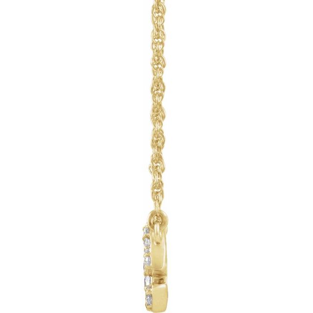 14K Yellow .08 CTW Natural Diamond Lowercase Initial E 16" Necklace