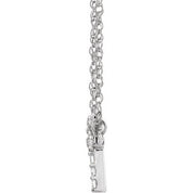 14K White 1/6 CTW Natural Diamond Lowercase Initial G 16" Necklace