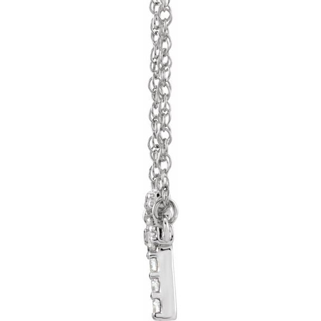 14K White 1/6 CTW Natural Diamond Lowercase Initial G 16" Necklace