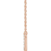 14K Rose 1/6 CTW Natural Diamond Lowercase Initial G 16" Necklace