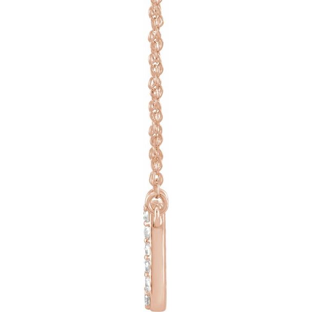 14K Rose 1/6 CTW Natural Diamond Lowercase Initial G 16" Necklace