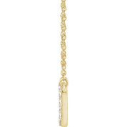 14K Yellow .08 CTW Natural Diamond Lowercase Initial F 16" Necklace