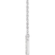 14K White .08 CTW Natural Diamond Lowercase Initial F 16" Necklace