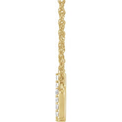 14K Yellow 1/8 CTW Natural Diamond Lowercase Initial H 16" Necklace