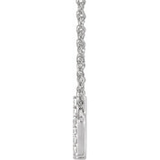 14K White 1/8 CTW Natural Diamond Lowercase Initial H 16" Necklace