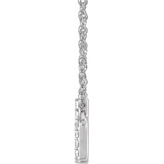 14K White 1/8 CTW Natural Diamond Lowercase Initial H 16" Necklace