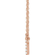 14K Rose .07 CTW Natural Diamond Lowercase Initial I 16" Necklace