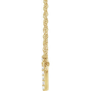 14K Yellow .07 CTW Natural Diamond Lowercase Initial I 16" Necklace
