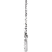 14K White .07 CTW Natural Diamond Lowercase Initial I 16" Necklace