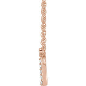 14K Rose .06 CTW Natural Diamond Lowercase Initial J 16" Necklace