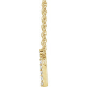 14K Yellow .06 CTW Natural Diamond Lowercase Initial J 16" Necklace