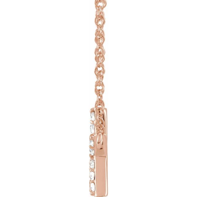14K Rose 1/8 CTW Natural Diamond Lowercase Initial K 16" Necklace