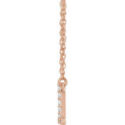 14K Rose .07 CTW Natural Diamond Lowercase Initial I 16" Necklace