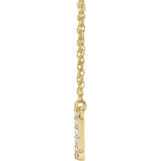 14K Yellow .07 CTW Natural Diamond Lowercase Initial I 16" Necklace