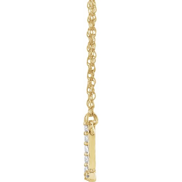14K Yellow .07 CTW Natural Diamond Lowercase Initial I 16" Necklace
