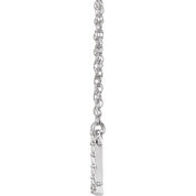 14K White .07 CTW Natural Diamond Lowercase Initial I 16" Necklace