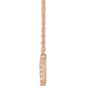 14K Rose 1/6 CTW Natural Diamond Lowercase Initial M 16" Necklace
