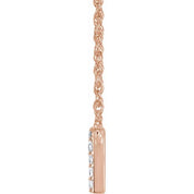 14K Rose 1/10 CTW Natural Diamond Lowercase Initial N 16" Necklace