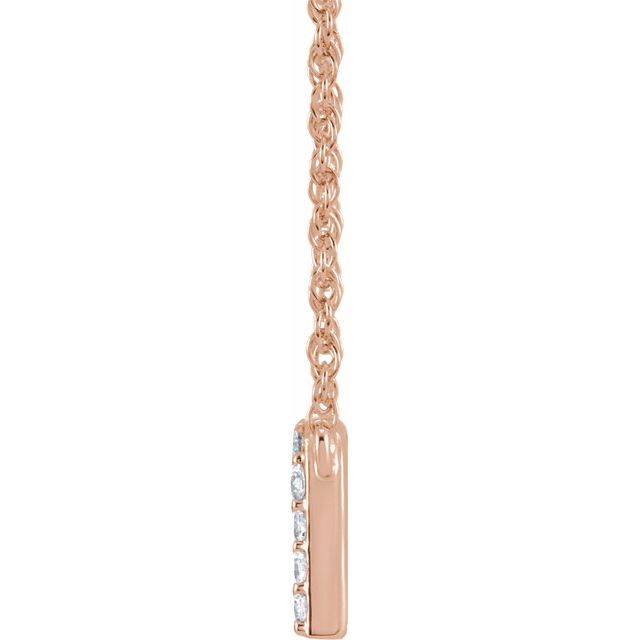 14K Rose 1/10 CTW Natural Diamond Lowercase Initial N 16" Necklace
