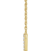 14K Yellow 1/10 CTW Natural Diamond Lowercase Initial N 16" Necklace