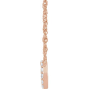 14K Rose 1/10 CTW Natural Diamond Lowercase Initial O 16" Necklace