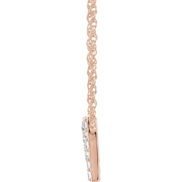 14K Rose 1/8 CTW Natural Diamond Lowercase Initial Q 16" Necklace