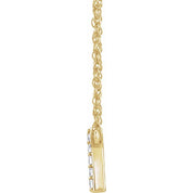 14K Yellow .07 CTW Natural Diamond Lowercase Initial R 16" Necklace