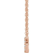 14K Rose 1/10 CTW Natural Diamond Lowercase Initial S 16" Necklace