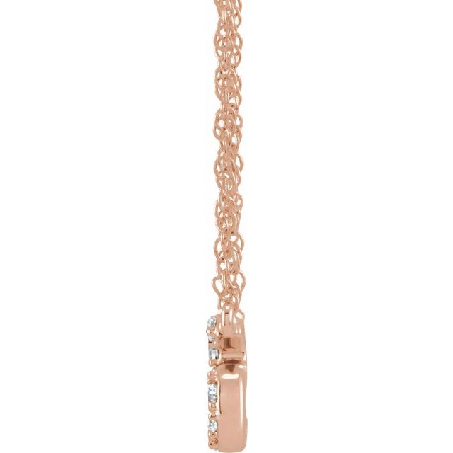 14K Rose 1/10 CTW Natural Diamond Lowercase Initial S 16" Necklace