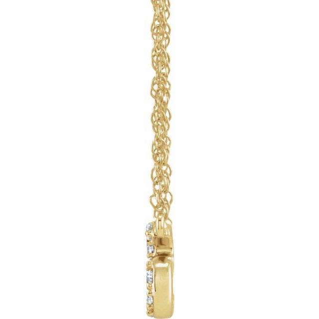14K Yellow 1/10 CTW Natural Diamond Lowercase Initial S 16" Necklace