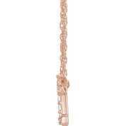14K Rose .08 CTW Natural Diamond Lowercase Initial T 16" Necklace