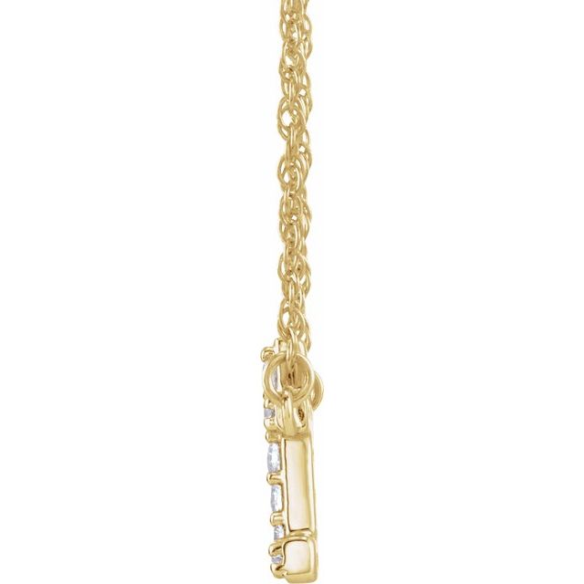 14K Yellow .08 CTW Natural Diamond Lowercase Initial T 16" Necklace
