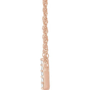 14K Rose 1/10 CTW Natural Diamond Lowercase Initial U 16" Necklace