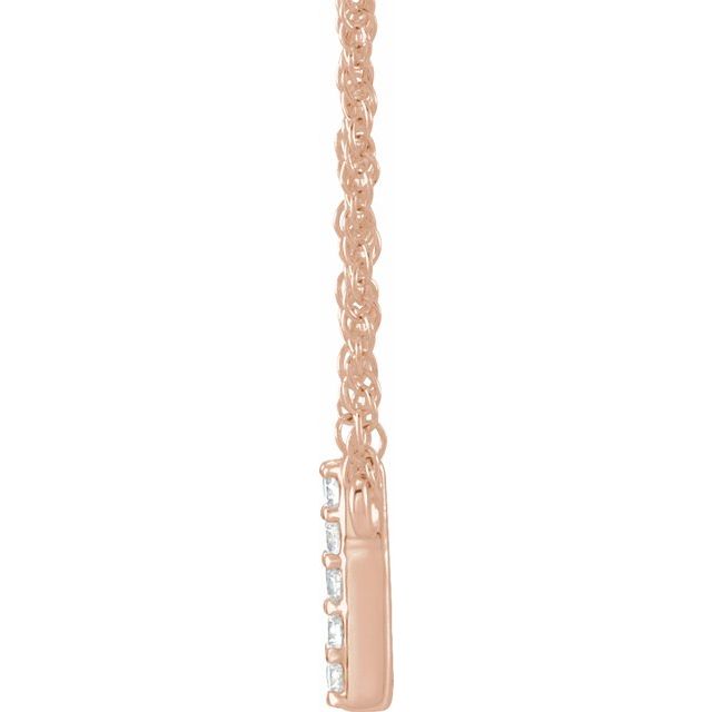 14K Rose 1/10 CTW Natural Diamond Lowercase Initial U 16" Necklace