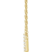 14K Yellow 1/10 CTW Natural Diamond Lowercase Initial U 16" Necklace