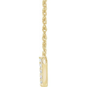 14K Rose 1/8 CTW Natural Diamond Lowercase Initial W 16" Necklace