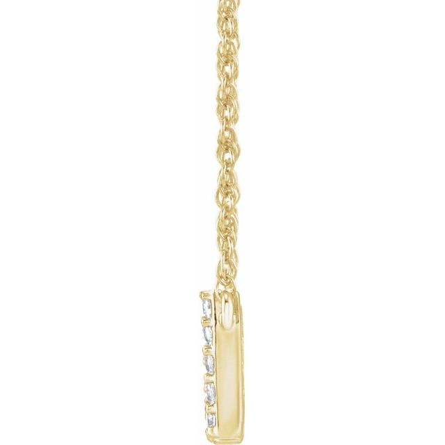 14K Rose 1/8 CTW Natural Diamond Lowercase Initial W 16" Necklace