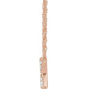 14K Rose 1/10 CTW Natural Diamond Lowercase Initial X 16" Necklace