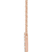 14K Rose 1/8 CTW Natural Diamond Lowercase Initial Y 16" Necklace