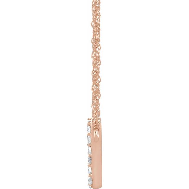 14K Rose 1/8 CTW Natural Diamond Lowercase Initial Y 16" Necklace