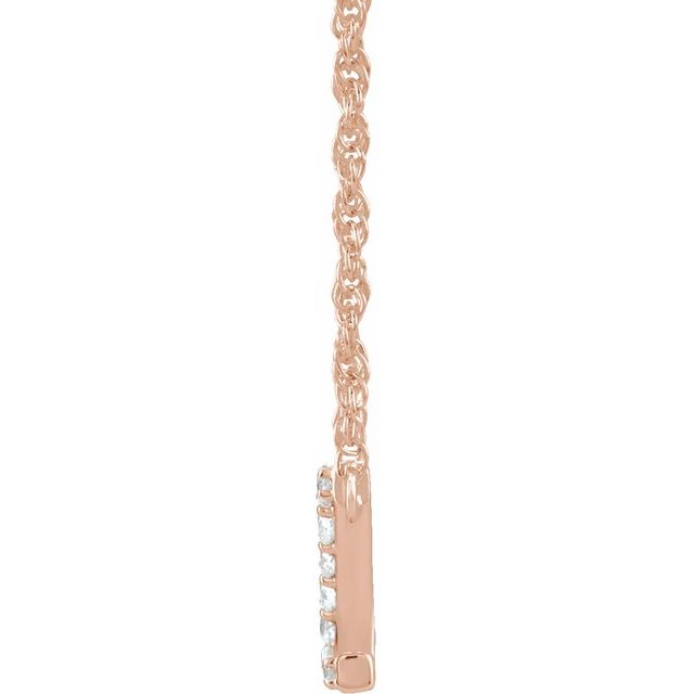 14K Rose 1/10 CTW Natural Diamond Lowercase Initial Z 16" Necklace