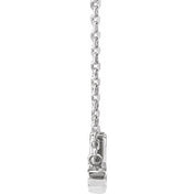 14K White .015 CT Natural Diamond "Mrs" 16-18" Necklace