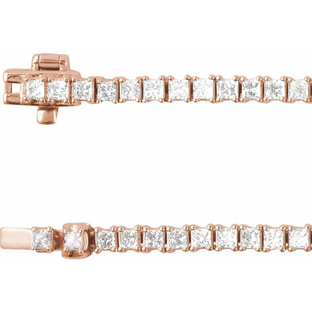 14K Lab-Grown Diamond Line Necklace with 5 7/8 to 7 1/4 CTW in Various Lengths