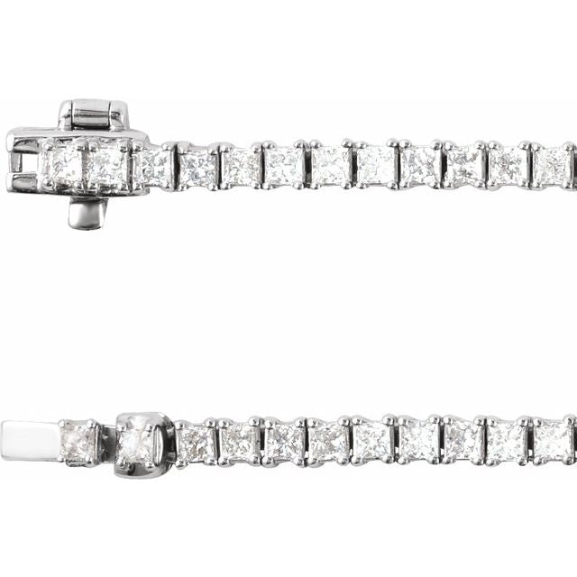 14K Lab-Grown Diamond Line Necklace with 5 7/8 to 7 1/4 CTW in Various Lengths