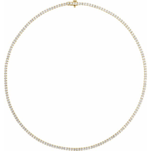 14K Lab-Grown Diamond Line Necklace with 5 7/8 to 7 1/4 CTW in Various Lengths