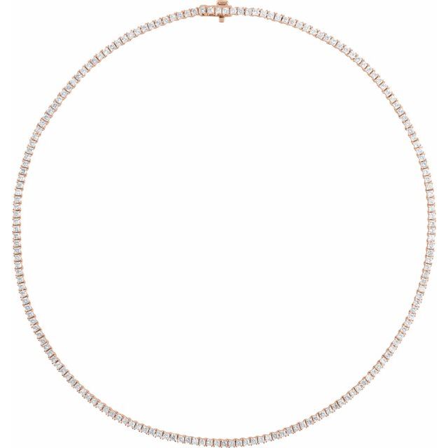 14K Lab-Grown Diamond Line Necklace with 5 7/8 to 7 1/4 CTW in Various Lengths